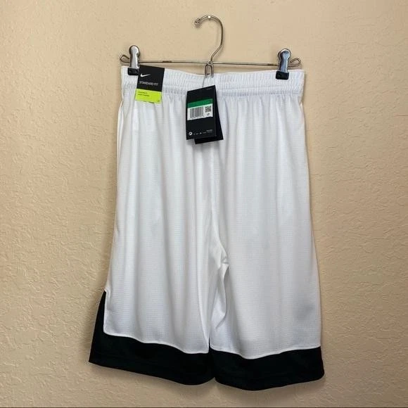 Pantalones Cortos de Baloncesto Nike Dri-FIT Niños XL Blanco Negro Ajuste Estándar CU9137-100 Nuevos Foto 4 de 4