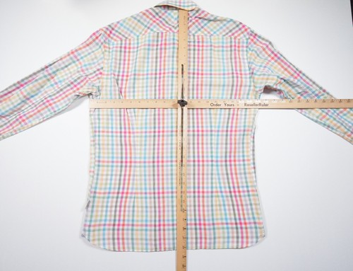 Camisa Paul Smith Para Hombre Mediana Abotonada Ajuste A Medida Cuadros Guinga Multicolor - Imagen 9 de 12