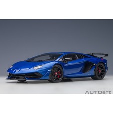 1:18 Lamborghini Aventador SVJ by AUTOart in Metallic Blue 79174 Model Car