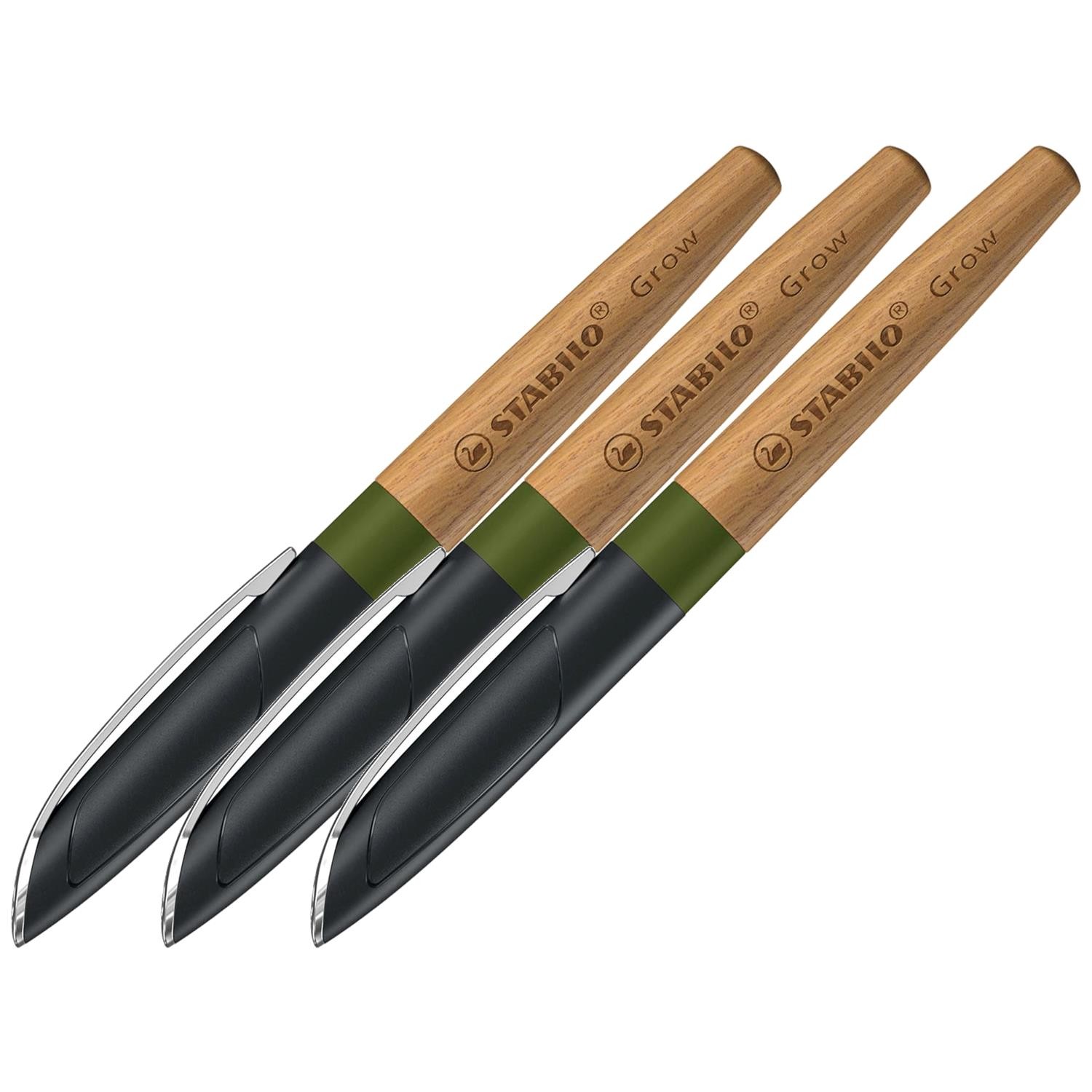 Stylo-plume STABILO Grow anti-fatigue en bois et résine végétale vert mousse
