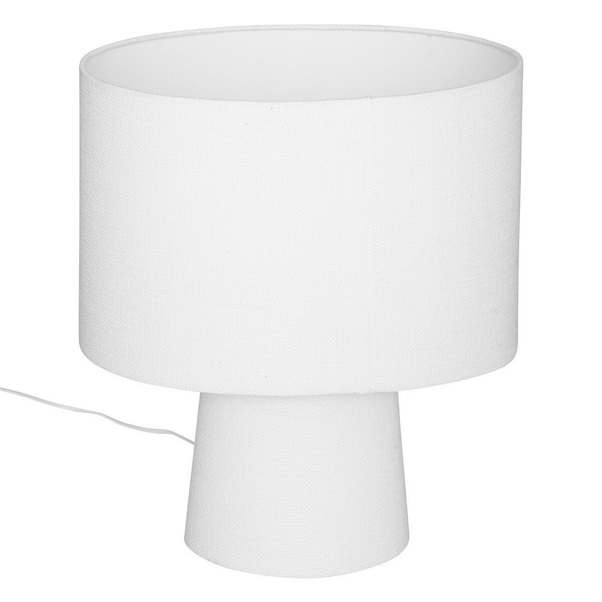 Lampe à poser Eira en tissu blanc de 45cm pour éclairage intérieur de table