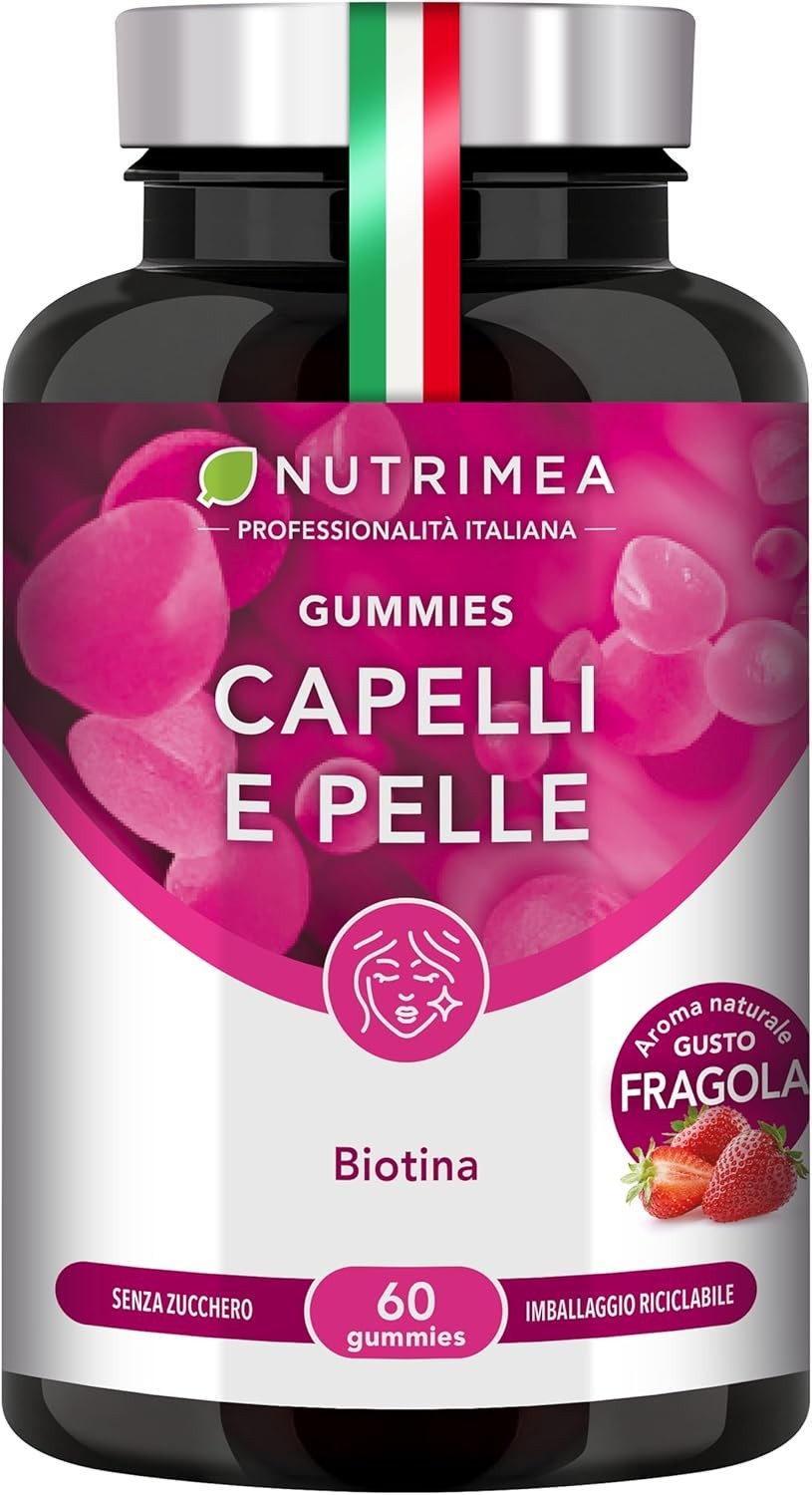 Gummies Capelli e Pelle Senza Zucchero | Biotina, Zinco e Selenio 60pz
