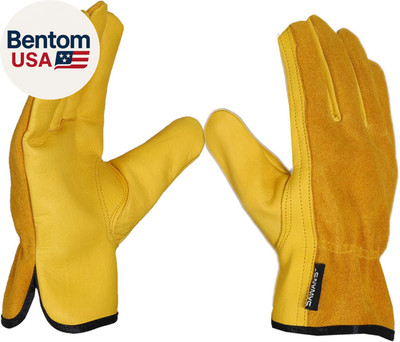 Leather Working Gloves Work Gardening Gloves Thorn Proof Garden Heavy Duty Utili