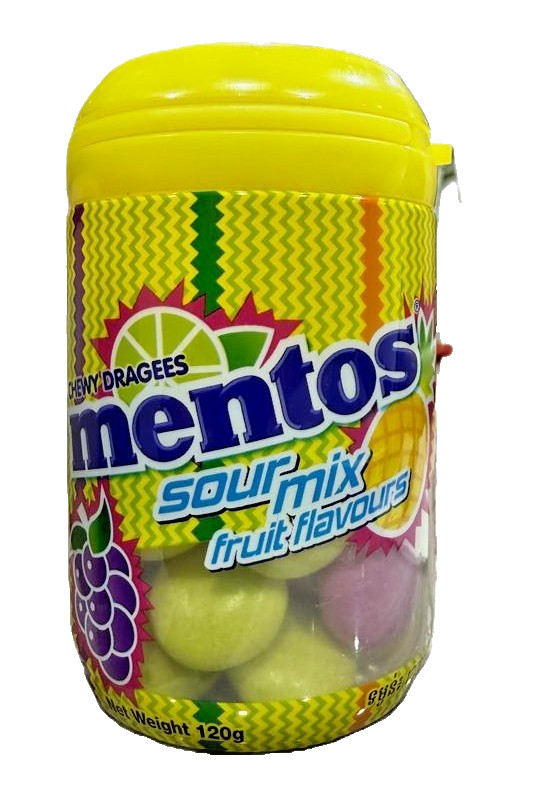 Mentos Masticable Peladillas Ácido Mezcla Fruta Sabores 120g-1 Paquete