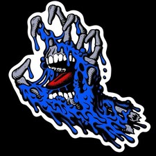 Santa Cruz Skateboards Screaming Hand Sticker In Navy Blue