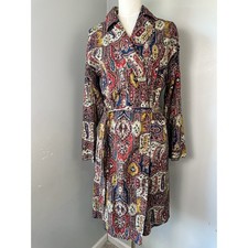 VTG 1970s Robe Smoking Jacket Cotton Medium Van Heusen Spa Old Money Classic