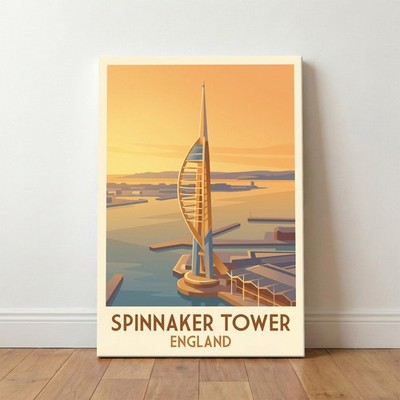 Spinnaker Tower, England Reise Poster Giclée Leinwandbild