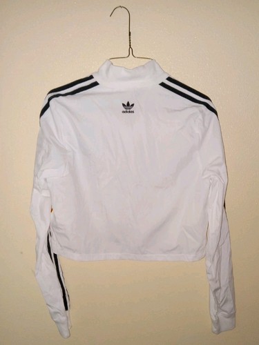 Adidas x Fiorucci Cropped Comic Book 1/4 Zip Jacket Adult Large White Women 80's - Picture 5 of 5