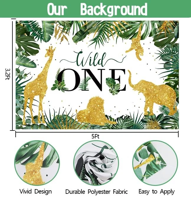 Wild One Birthday Decorations For Boys Jungle Theme Baby Shower Safari 1st Pa... - Image 4 of 4