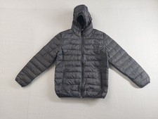 Eddie Bauer Kids Puffer Jacket L Black Hoodie Long Sleeve Full Zip Outdoor