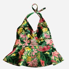 Old Navy Floral Matte Halter Tankini Swim Top M
