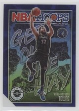 2019 NBA Hoops Premium Stock Get Out the Way Purple Karl-Anthony Towns #3 05hr