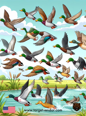 Target Vendor Duck Shot Shooting Game Series, Paper Targets Handgun Practice 6pk