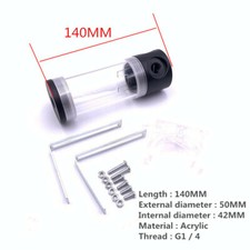Computer water-cooled acrylic cylindrical water tank 140MM 50MM Side 4 holes