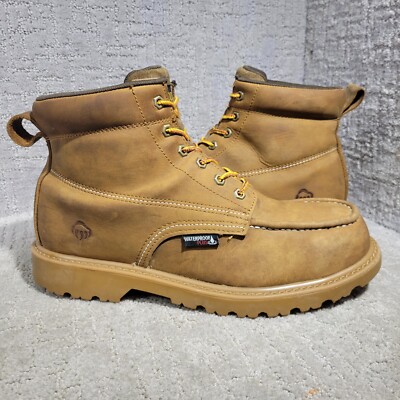Wolverine Floorhand Moc Men's Size 12M Tan Leather Steel Toe Work Boots W221049