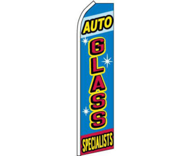 2 Pack Auto Glass Specialists Swooper Super Feather Advertising Flag 100D