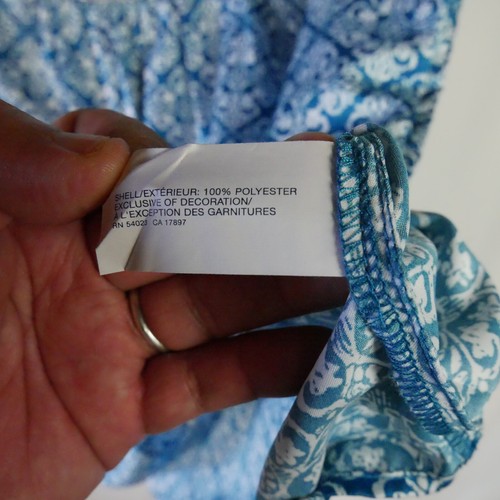 GAP Womens Size L Blouse Top Silver Collared Sleeveless Pullover Teal White NEW - Picture 6 of 13