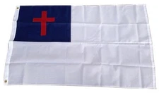 Christian Flag 3x5FT Embroidered Polyester Brass Grommets Cross DOUBLE SIDED