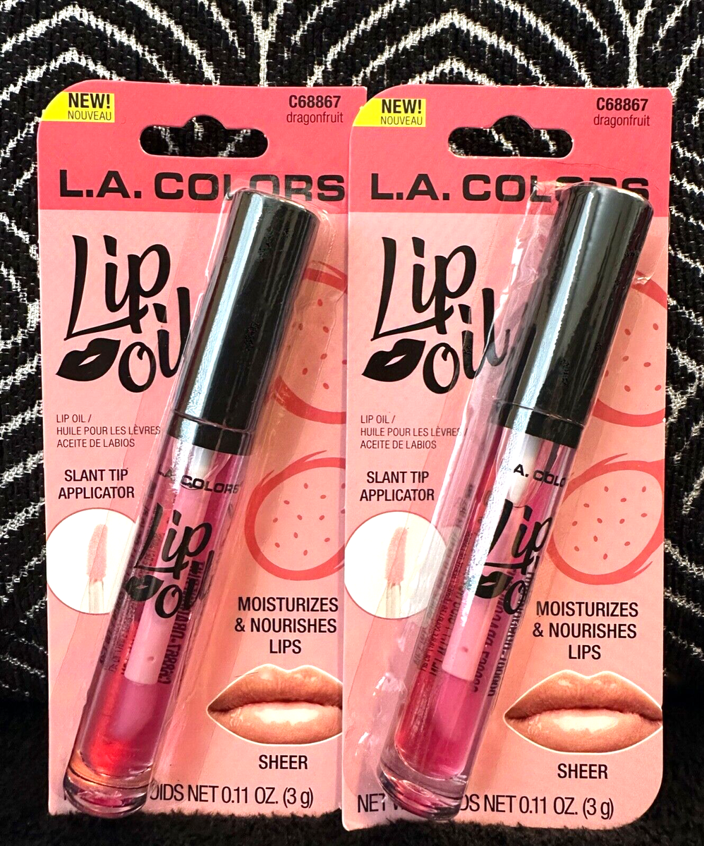 🌺2pk LA COLORS DRAGONFRUIT C68867 LIP OIL MOISTURIZES PLUMP LIP