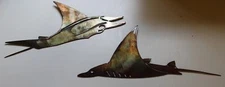 Swimming Ray's - Sea/Tropical - Metal Wall Art - Copper Size Varies Per Piece