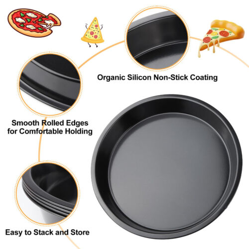4X Oven Bakeware round Deep Dish Tray Mold Pizza Pan Plate Non stick Baking Tool - Picture 7 of 8