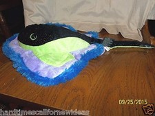The Petting Zoo STINGRAY Black Blue Green Purple Sparkle Plush 1994 Ocean Life