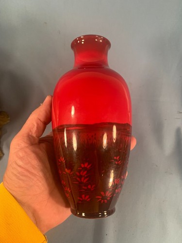 STUNNING! Vintage ROYAL DOULTON RED FLAMBE Scenic Vase by CHARLES NOKE - 第 3/5 張圖片