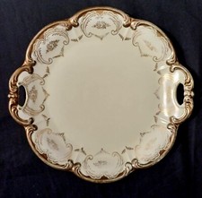 Prunkschale m. TIRSCHENREUTH Goldranke D/H: 28,5 x 3 cm s. Beschreibung