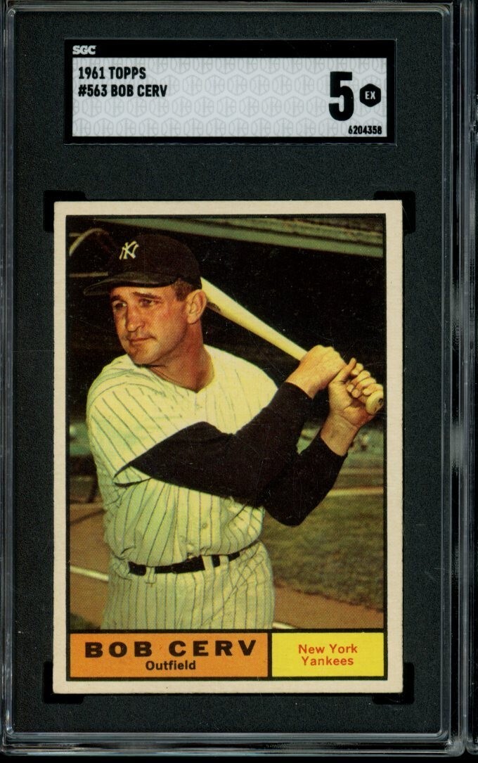 1961 Topps #563 Bob Cerv Yankees SGC 5 EX LOOK!