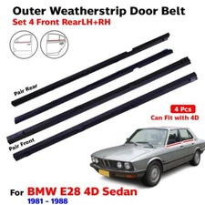 Weatherstrip Door Belt Fits BMW E28 4D Sedan 1981-88 Outer Beltline Seal Set 4