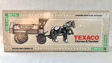1991 Vtg Ertl Texaco Horse and Tanker Diecast Coin Bank w/ Lock Ltd Edition NIB