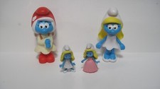 2016 Smurf Burger King 5" 2013 Jakks Jointed 2.5" Lot of 4 Smurfette Figures