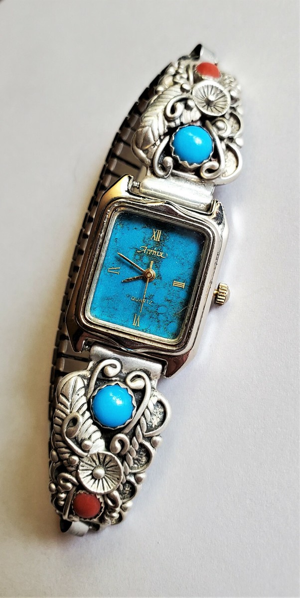 Native American Sterling Watch Tips Watch Stretch Band  display picture 3