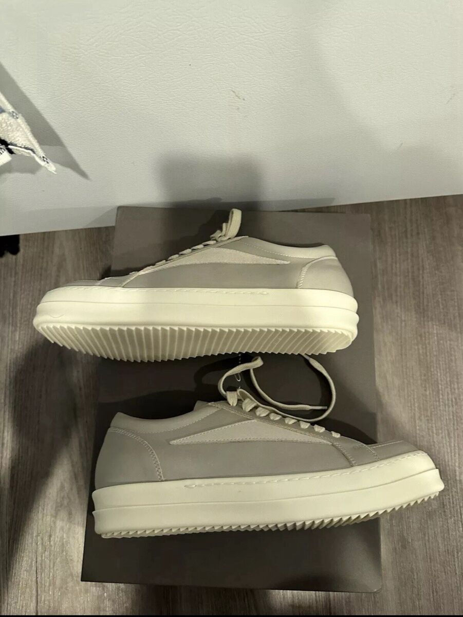 Rick Owens Mainline Leather Vintage Low Vans Pearl Grey Size Rick Owens Mainline Leather Vintage Low Vans Pearl Grey Size