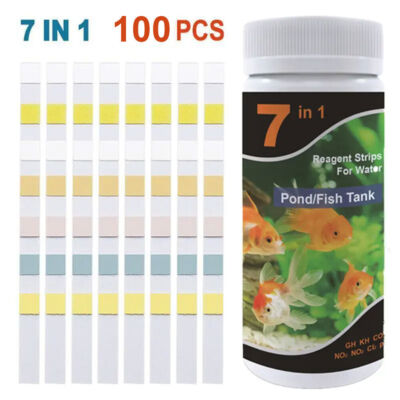 7in1 PH Test Fisch Tank Wasser Tropisches Aquarium Teichwasser Teststreifen Kit