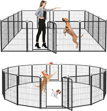 Dog Playpen Outdoor 16 Panels Heavy Duty Dog Pen 24" Height Puppy Playpen Indoor