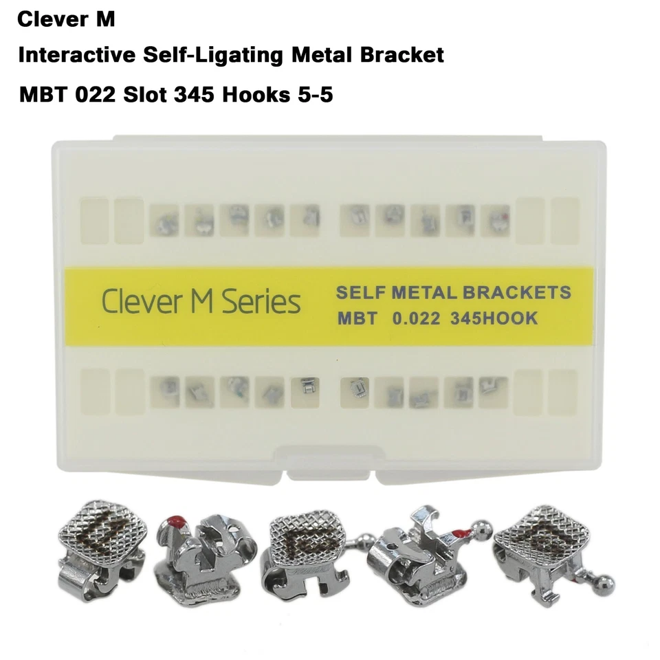 Dental Empower Cear Metal Self Ligating Brackets Orthodontic Braces Roth MBT 022 - Image 3 of 4