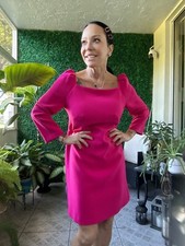 NWT Pink ANN TAYLOR Shift Dress Puff Sleeve size 8