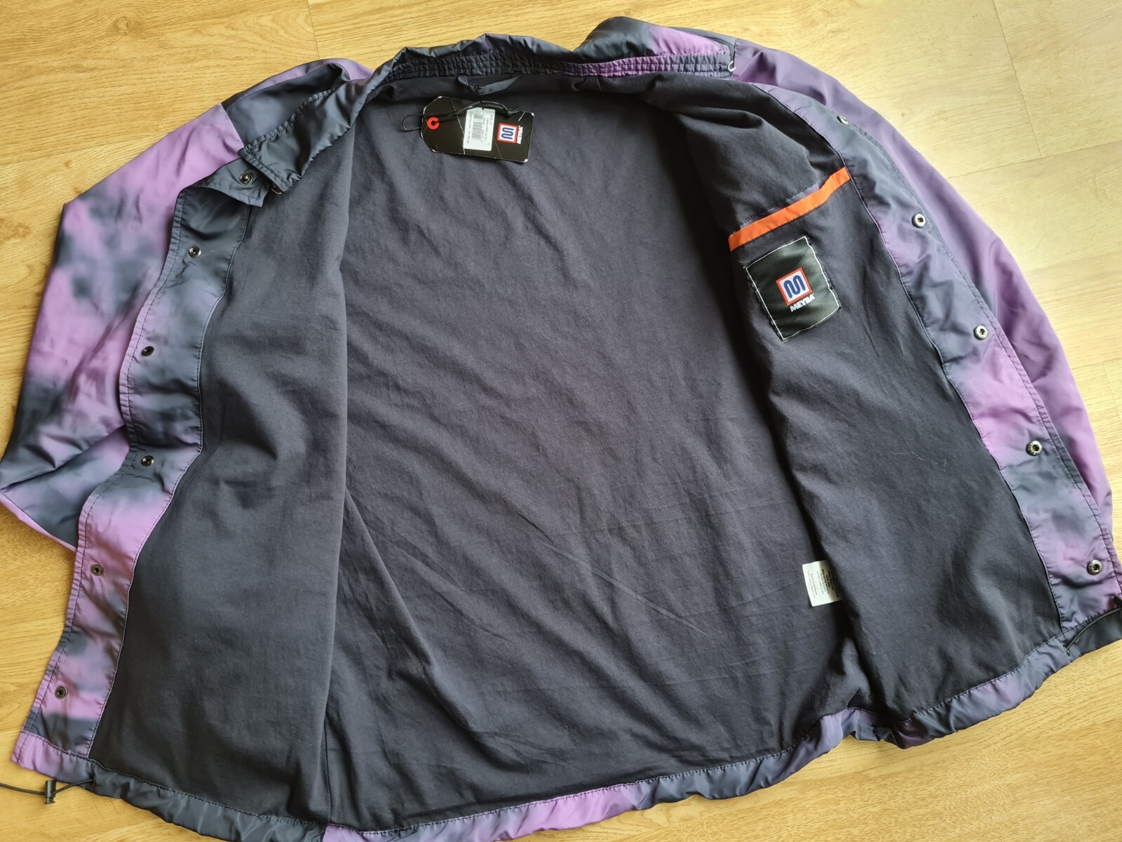 Men's Meyba Navy Purple Tie Dye Coach Jacket, Size Small, BNWT image 6