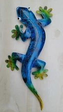 GECKO METAL WALL HANGING LIZARD POOL PATIO DECOR BEACH TROPICAL TIKI 18" LIZARD