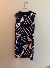 Lauren Ralph Lauren Women Blue Sleeveless Round Neck Sweater Midi Dress Size PS