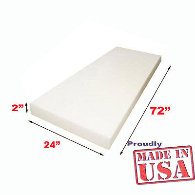 2"x24"x72" Upholstery Foam Cushion Density Seat Replacement Upholstery Sheet 