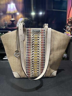 NWOT Brighton Michaela Multi-Color Straw Tote Andalusia Collection MSRP $375