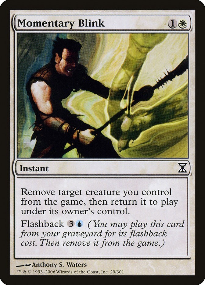 blinking cards mtg Oh this going to be such a menace with blink effects., And a decent toughness, plus double strike and prowess too? , ., ., ., #magicthegathering #magicthegatheringcards #mtg #mtgcards #mtgcard Return target nonland permanent to its owners hand Blink of an Eye