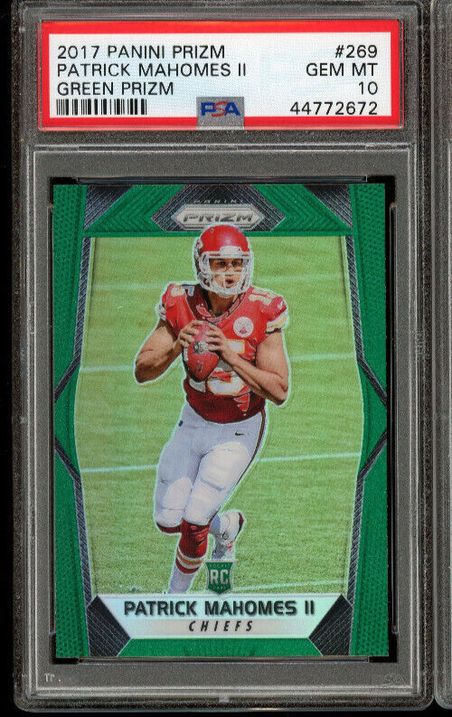 2017 Panini Prizm Green Prizm SP #269 PATRICK MAHOMES Rookie PSA 10 GEM MINT