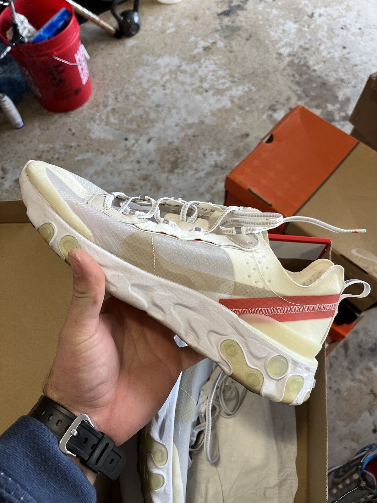 Nike React Element 87 Light Bone 2018 Size 11.5 - image 2