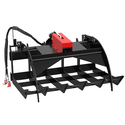 Tractor Skid Steer Attachment - 48'' Root Rake Grapple Bucket - Free Ship
