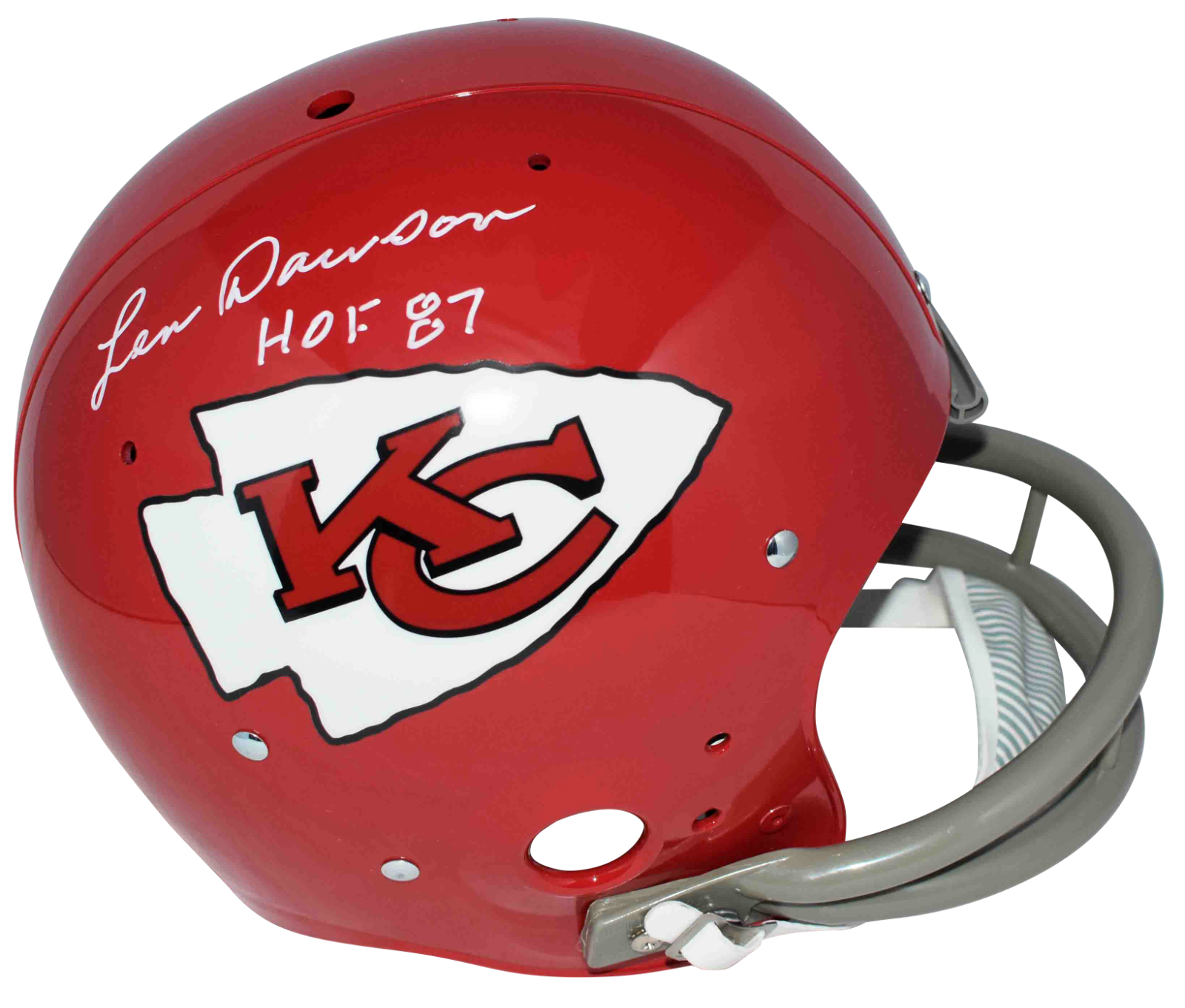 Len Dawson Autographed Signed Kansas City Chiefs FULL SIZE THROWBACK TK HELMET JSA W/ HOF 87 