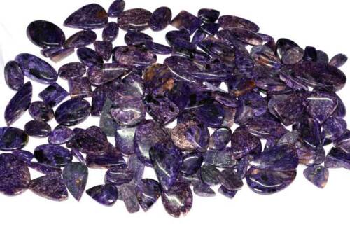 1100 Cts 100% Natural Russian Charoite Mix Cabochon Gemstone Lot - Afbeelding 1 van 3