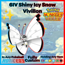 ✨ Shiny Vivillon Icy Snow Form 6IV ✨ Pokemon Scarlet & Violet 🚀 Fast 🚀